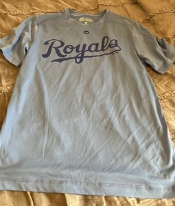 Camisa deportiva MEDIANA de béisbol MAJESTUOSA de Kansas City Royals base fresca azul MLB - Imagen 1 de 2