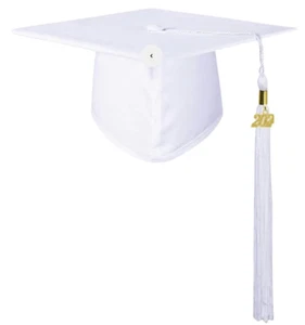 GraduationMall Kindergarden Graduation Cap & Tassel (2023) Matte Wht CA004White - Picture 1 of 2