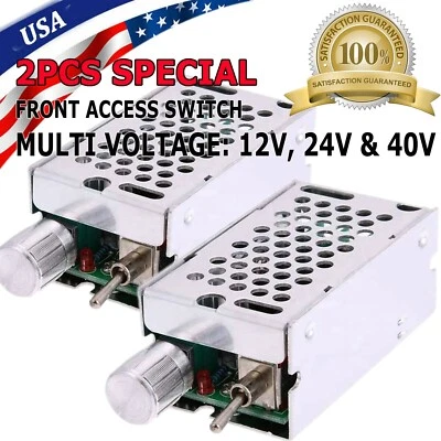 2X DC Motor Speed Controller Reversible PWM Reversing Control Switch 12/24V 40V - Image 1 of 4