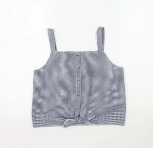 Primark Girls Blue Plaid Polyester blend Tank Size 12-13 Years - Picture 1 of 12