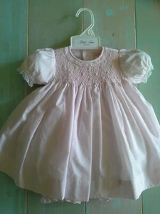 NWT Petit Ami Pale Pink Smocked Lace Dress Bloomers 3M Baby Girls 3 Months - Picture 1 of 4