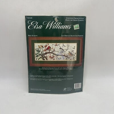 #38 Kit de punto de cruz contado Elsa Williams BIRD TEMPORADAS 20"x8” Cardinals #02168 Foto 1 de 2