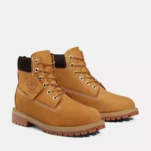 Timberland 6 Pulgadas Premium TB012909713 Bota Niños Trigo Cuero Con Cordones Impermeable - Imagen 1 de 48