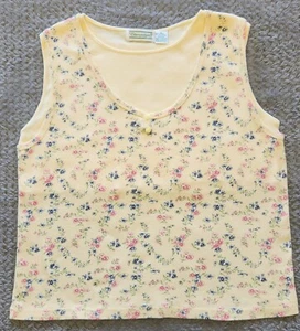 Shenanigans ~ Women's Tank Top ~ Size Large ~ Yellow ~ Floral - Picture 1 of 9
