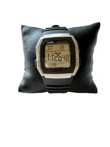 Casio Illuminator Digital Watch Men Black Silver Tone New Battery - Picture 1 of 6