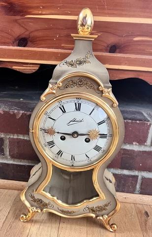 VINTAGE BAKELITE SCHMID NEUCHATEL MANTLE CLOCK  SUN HANDLES GERMANY Cover