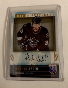 upper deck Be a Player, Bap Signatures, Henrik Sedin, Canucks,# HS, N/M Cond