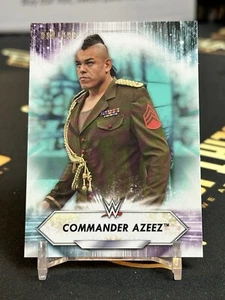2021 TOPPS WWE WRESTLING AQUA PARALLEL COMMANDER AZEEZ /299 #145 - Picture 1 of 3