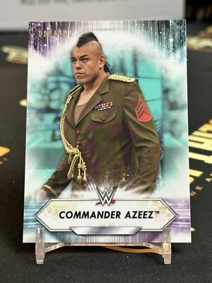 2021 TOPPS WWE WRESTLING AQUA PARALLEL COMMANDER AZEEZ /299 #145 - Image 1 of 3