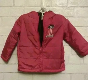 Harley Davidson Kids Pink Girls Hooded Puffer Winter Coat Jacket Size 2T - Picture 1 of 5