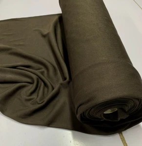 DARK BROWN POLYESTER 2X2 RIBBING FABRIC : 70cm TUBE WIDTH : CUFFS/COLLARS/BANDS - Foto 1 di 3