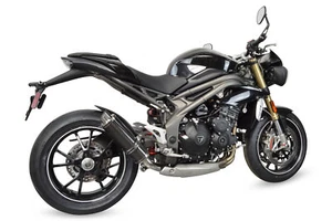 Speed Triple 1050 3-1 Exhaust SP Engineering Carbon Round Moto GP XLS 2016-2017 - Picture 1 of 12