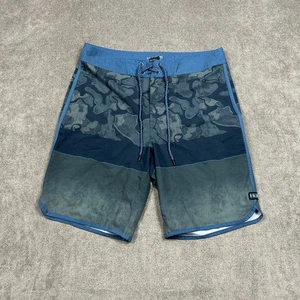 HUK Hombres Clásico 20" Boardshort Hombres 34 Azul Gris Camuflaje Pesca Natación Elástico - Imagen 1 de 7