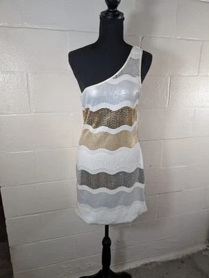 Vestido Frederick'sOf Hollywood para mujer L lentejuelas un hombro funda ceñido al cuerpo fiesta Foto 1 de 4