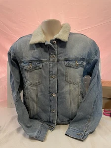 Chaqueta de mezclilla Love Tree cuello sherpa para mujer talla L 30,00 - Imagen 1 de 3