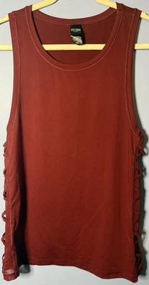 ❤️Camiseta sin mangas deportiva Victoria’s Secret roja borgoña malla revestimiento talla XS gimnasio Foto 1 de 4