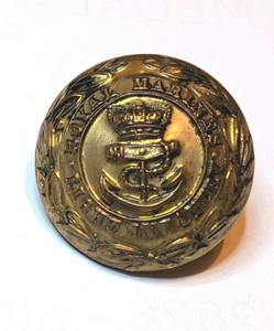 Original Victorian British Royal Marine Light Infantry QVC Brass Button 23m - Foto 1 di 2