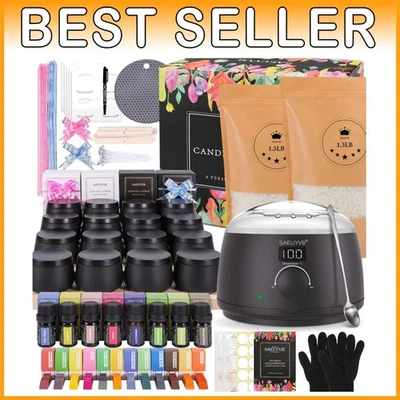 Complete Candle Making Kit with LED Display Wax Melting Pot - Image 1 of 4