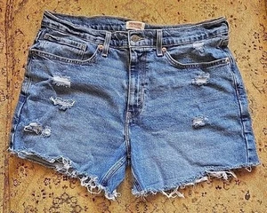 Levis Signature (Waist Size 36”) Medium Wash Cutoff Denim Jean Shorts Distressed - Picture 1 of 9