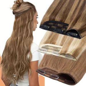 DICK Echthaar Clip In Ein-Tressen Remy Haar Extensions Haarverlängerung Haarteil - Bild 1 von 34