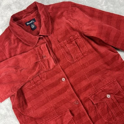 Denim & Co Abrigo de Pana Granero Chaqueta de Campo Para Mujer’s 1X Rojo Tareas Abrigo Utilitario Foto 1 de 4