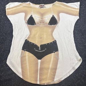 Vintage LA Imprints Fun2Wear Womens Body Shirt Oversized Bikini Cover Up White - Picture 1 of 6