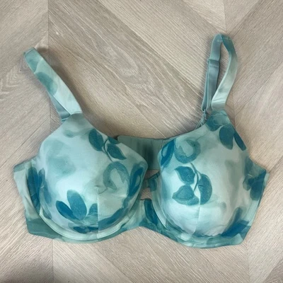 Sujetador Ambrielle Super Suave con Aros Cobertura Completa 38DDD Floral Azul Verde Foto 1 de 4
