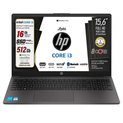 HP 250 G10 i3-N305 8 core  15.6" FHD Ram 16 GB SSD 512 GB  Wi-Fi 6 3 anni Gar. - Immagine 1 di 4