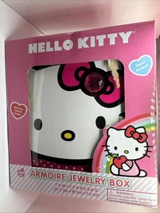 SANRIO HELLO KITTY Armadio Portagioie 7x7,5x3" Rosa Ripiani Cassetti Caddy - Foto 1 di 4