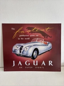 JAGUAR JAG XK Auto Sportiva più Veloce del Mondo - Insegna Pubblicitaria 15,25” X 12,5” 1993 - Foto 1 di 8