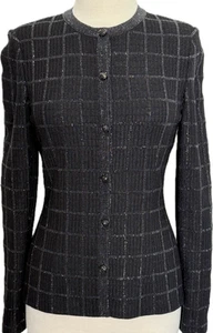 Gorgeous St John Evening Jacket black shimmer paillettes size 4 NWOT - Picture 1 of 4