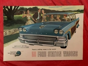 1958 FORD "STATION WAGON" Original Vintage Car Dealer Sales Brochure / Catalog - Picture 1 of 8