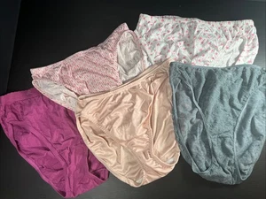 5 Vintage Paar französische hochgeschnittene Höschen Gr. 7 neu ohne Etikett 90er Baumwolle Nylon Spitze Partner etc. - Bild 1 von 12