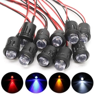 Pack of Ten Prewired LEDs at 12 Volts Featuring a Sleek and Transparent Design - Picture 1 of 54