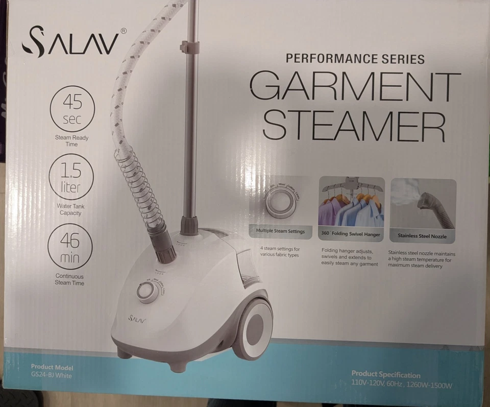 Vaporizador de ropa SALAV con percha giratoria 360', panel de vapor de metal de alta eficiencia Foto 1 de 1