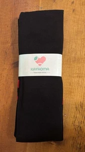NEW Kayhoma Black Thigh High Socks w Red Stripe Bands at Top -One Size - Picture 1 of 3