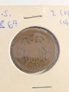 1864 2C BN Two Cent Coin - Lot BT262 - Bild 1 von 2
