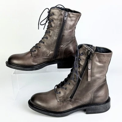 NUEVO Botines de cuero Miz Mooz para mujer gris 1" tacón talla EU 37 US 6.5 - Imagen 1 de 4