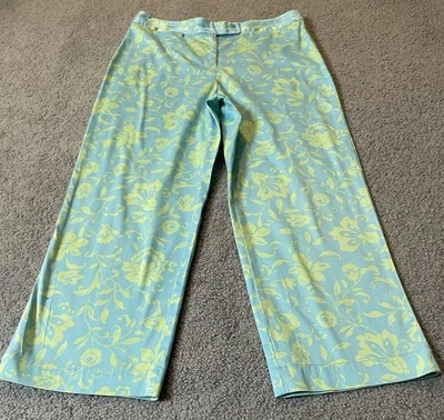 Pantalones Cortos Florales Y2K JH Coleccionables Para Mujer 10 Azul Amarillo Pierna Recta Boho Foto 1 de 4