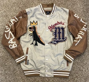 Jean-Michel Basquiat Members Only Varsity Bomber Jacket Mona Lisa Graffiti NYC S - Picture 1 of 12