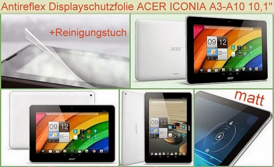 2x Antireflex Display Schutz Folie für Acer Iconia A3-A10 Tab let Kratzfest matt - Bild 1 von 1