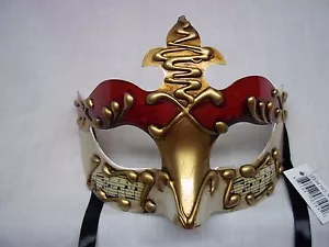 Mask Halloween Venetian Mask Masquerade Musical Notes 6 Colors To Choose From - Picture 1 of 7