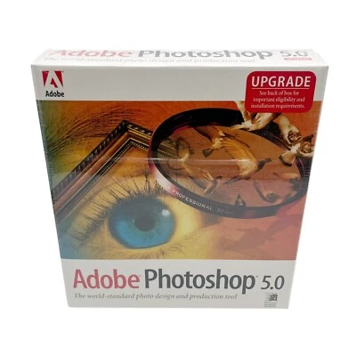 Vintage 1998 Adobe Photoshop 5.0 UPGRADE Apple Mac Macintosh CD-ROM Software NEW - Image 1 of 4