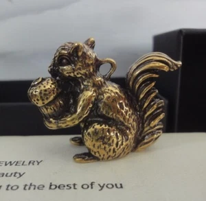 Retro Massiv Messing Eichhörnchen Statue Anhänger Räucherstäbchen Halter & Geschenkbox - Bild 1 von 8