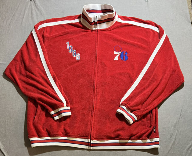 Vintage Sixers Reebok Team Apparel Sports Jacket 2XL Used Philadelphia 76ers