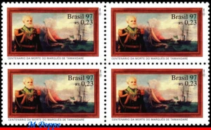 2616 BRASIL 1997 MARQUÉS DE TAMANDARE, OFICIAL NAVAL, BARCOS, MI# 2737, BLOQUE MNH - Imagen 1 de 2