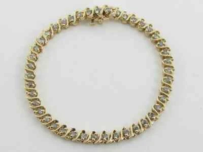 Brazalete de compromiso redondo de diamantes creados en laboratorio de 5 quilates para mujer acabado en oro amarillo de 14 quilates Foto 1 de 4