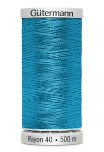 Gutermann Rayon 40 #1095 TURQUOISE, 500m Machine Embroidery Thread - Picture 1 of 2