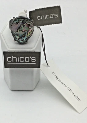 Anillo elástico Chico's Abulone Shell nuevo con etiquetas Foto 1 de 2