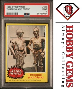 C-3PO PSA 9 1977 Topps Star Wars Threepio C-3PO and Friend #187 - Picture 1 of 2